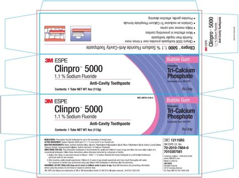 Clinpro 5000 Anti-Cavity Toothpaste: PI - Drugs.com