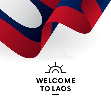 Welcome To Laos. Laos Flag. Patriotic Design. Vector Illustration ...