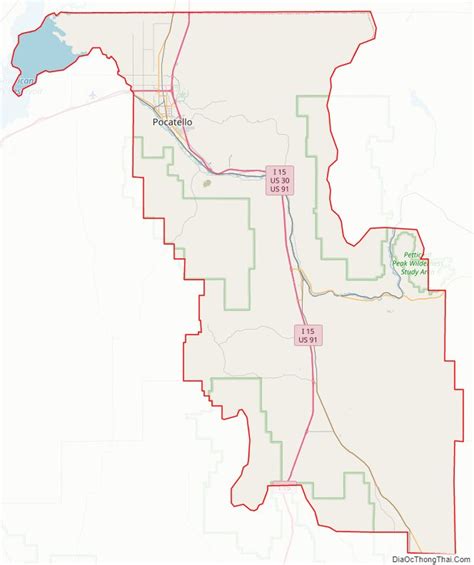 Map of Bannock County, Idaho