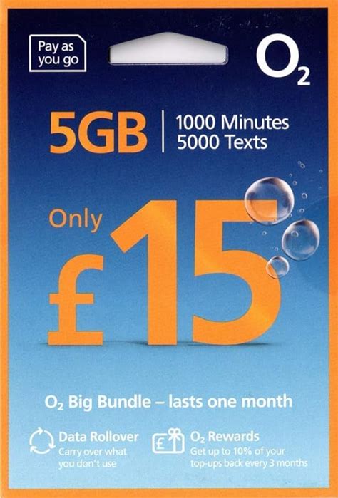 O2 Pay As You Go Sim Card Big Bundle £15 pack by O2: Amazon.co.uk: Electronics