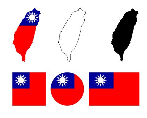 Map flag of Taiwan officially the Republic of China 8479024 Vector Art ...