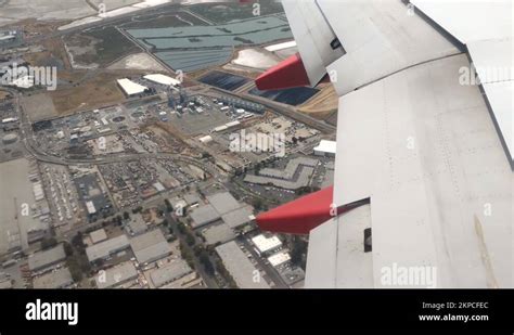 Airplane take-off, taken from the window of an inter-state flight ...