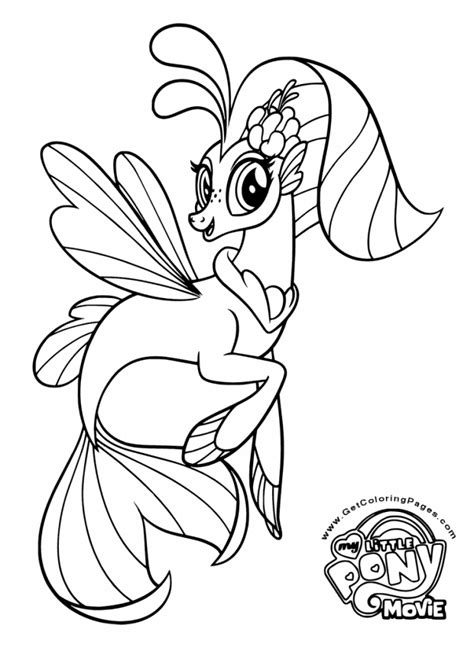 My Little Pony The Movie Coloring Page Princess Skystar Seapony | My little pony coloring, Horse ...