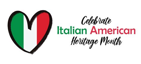 Italian American Heritage Month banner with text and artistic flag of ...