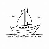Simple Sailboat Coloring Page sketch template