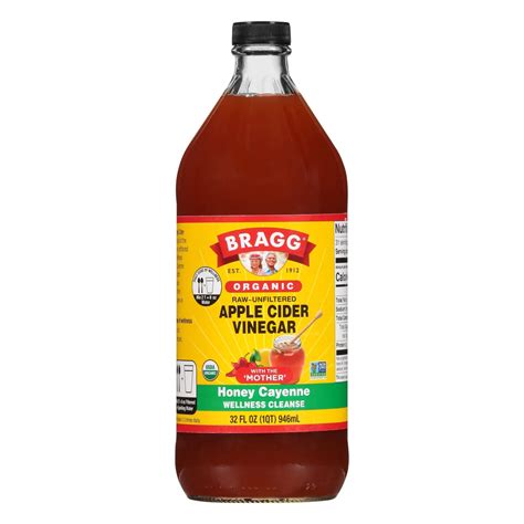 Bragg Organic Apple Cider Vinegar with The Mother Honey Cayenne with ...