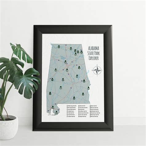 Alabama State Parks Map Alabama State Parks Checklist Hiking - Etsy