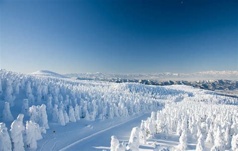 Snowy Ski Mountains Wallpaper