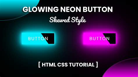 Glowing Neon Button HTML CSS - Skewed Style