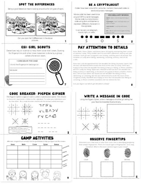 Girl Scout Junior Detective Badge Booklet Printable, Digital Download ...