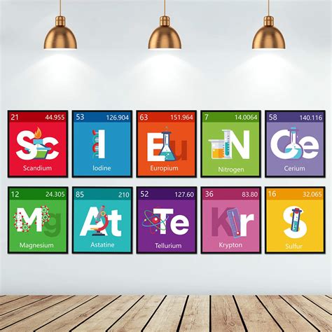 Buy 10Pcs Science Classroom Decoration Science Banner and for Teachers Scientist Bulletin Board ...