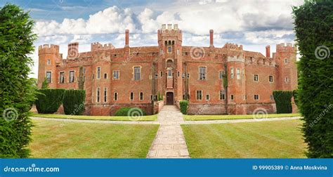 Brick Herstmonceux Castle in England East Sussex Stock Image - Image of ...