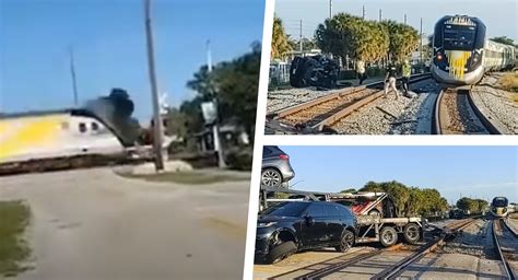 Brightline Train Splits Truck Carrying Luxury Cars In Half, Throws Audi Into The Air | Carscoops