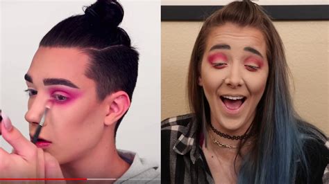 I Tried Following A James Charles Makeup Tutorial - YouTube