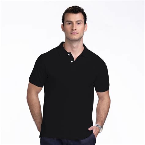 Cubic Men Basic Pique Black Plain Polo Shirt - CBSM002H ( tshirts for ...