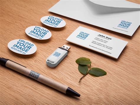 Placeit - Branding Mockup Featuring a Wide Assortment of Office Supplies