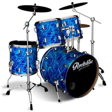 Electric Blue Waters Drum Wrap – Rockskins