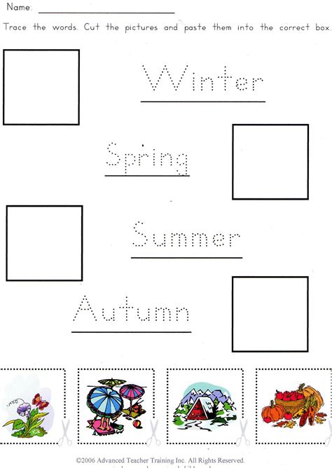 4 Seasons Worksheets The Four Seasons Worksheet For The Kids