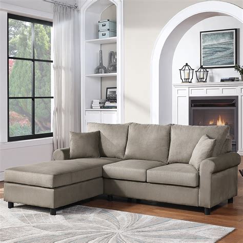 Microfiber Sofa Chaise Sectional | Baci Living Room