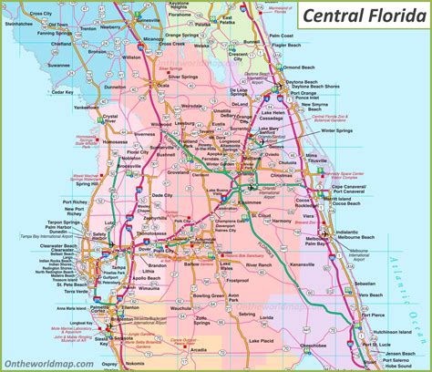 Central Florida Road Map | Draw A Topographic Map
