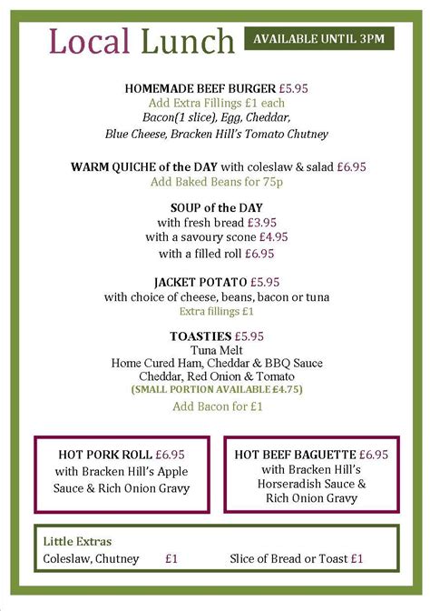 Menu at Roots Farm Shop & Cafe, Hutton Rudby