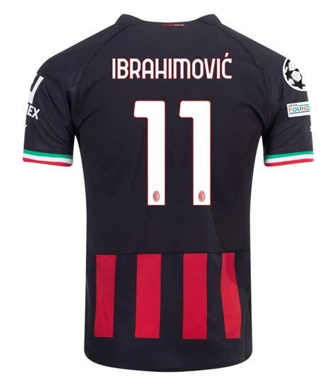 Zlatan Ibrahimović AC Milan 22/23 UCL Authentic Home Jersey - SoccerArmor