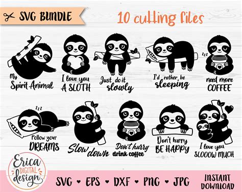 Cute sloth on branch svg cut file Sloth svg file for cricut Just do it ...