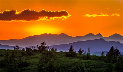 Free photo: Scenic View of Mountains Against Sky at Sunset - Background ...