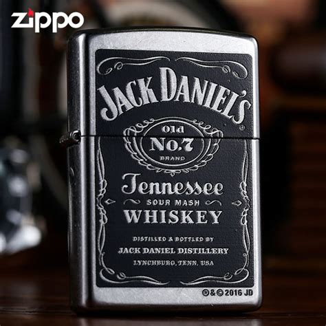 Zippo Jack Daniel's Label Design Street Chrome Windproof Pocket Lighter ...