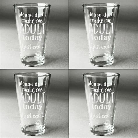 Funny Quotes and Sayings Beer Glasses (Set of 4) (Personalized ...