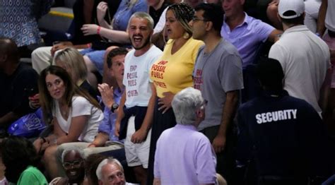 Climate protester glues feet to floor, interrupting US Open semifinal ...