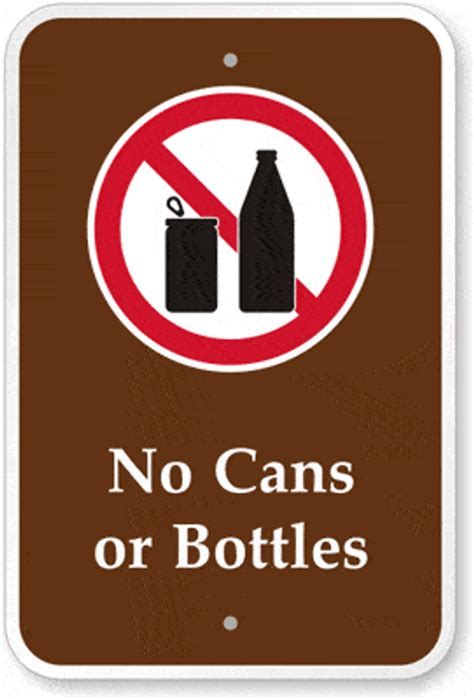 No Cans or Bottles Sign | Park Signs for Sale