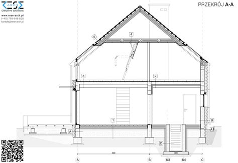 przekrój A-A - RESE Architekci biuro projektowe