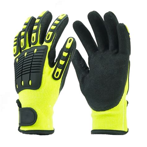 TPR Impact Resistant Anti Vibration Industrial Work Safety Working Hand Gloves - Anti-Cut Gloves ...