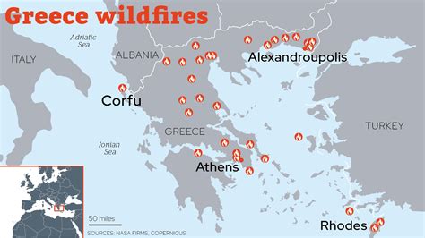 Greece fires map: Where wildfires have spread in new heatwave and which areas are on high alert