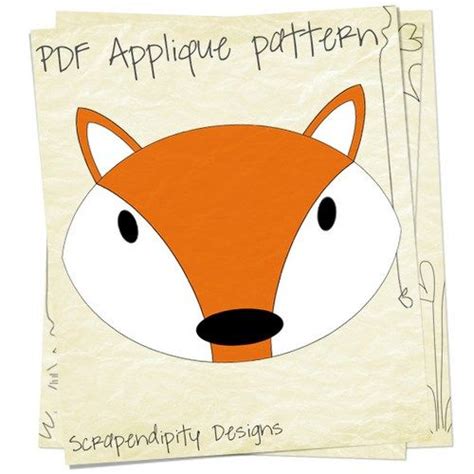 Fox Applique Pattern PDF Template Table Runner Clothing Baby Nursery | scrapendipitydesigns ...