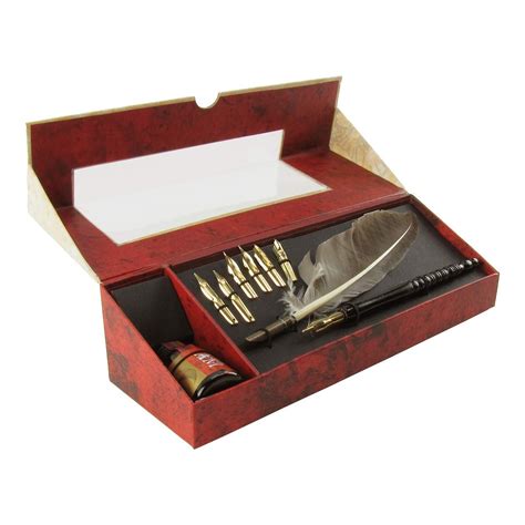 Feather Pen Set - Calligraphy Feather Pen Set with Stylus & Ink