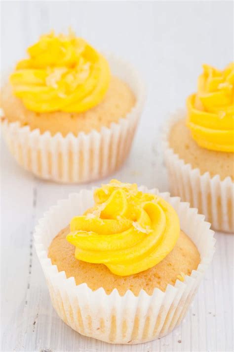 Lemon Cupcakes with Frosting | Baking for Happiness