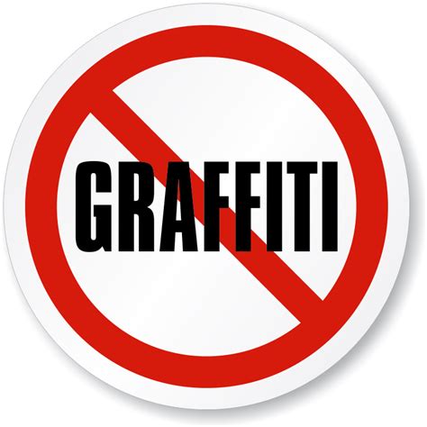 No Graffiti Symbol - ISO Prohibition Sign, SKU: IS-1063 - MySafetySign.com