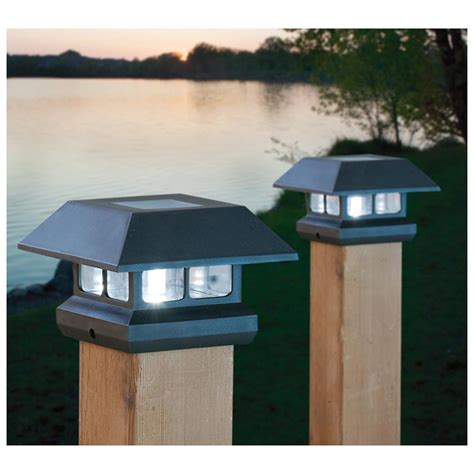 CASTLECREEK Solar Deck Post Cap Lights, 2 Pack - 233713, Solar & Outdoor Lighting at Sportsman's ...