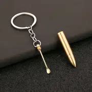 2 In 1 Simulation Bullet Model Earpick Key Chain Backpack Ornament Car Key Pendant Men | Save ...