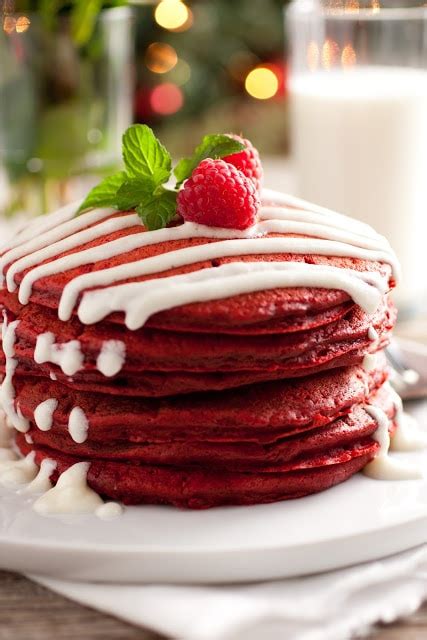 Red Velvet Pancakes with Cream Cheese Glaze - Cooking Classy