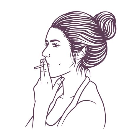 Beautiful woman smoking a cigarette vector illustration 6045146 Vector Art at Vecteezy