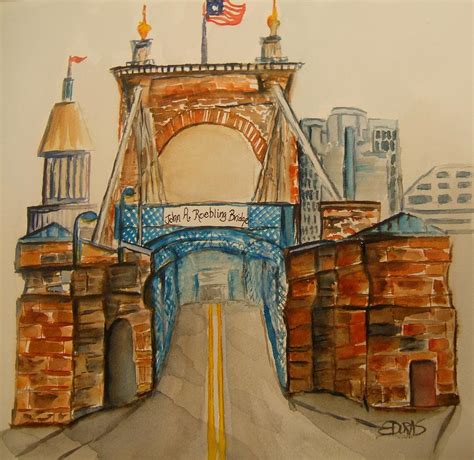 Roebling Bridge Painting by Elaine Duras | Fine Art America