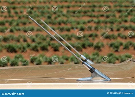 Antenna of classic car stock photo. Image of radio, metal - 223917098