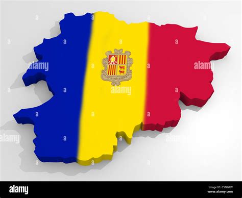 Map of Andorra with flag principality of Andorra Stock Photo - Alamy