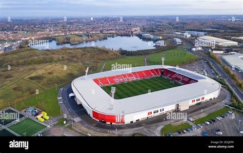 An aerial view of The Keepmoat Stadium, the home of Doncaster Rovers ...