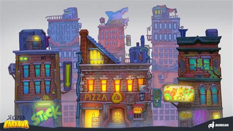 ArtStation - Rat City - Props and Background | City, Game illustration ...