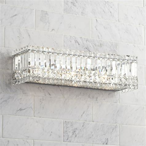 Possini Euro Design Modern Wall Light Cut Crystal Columns 23" Vanity ...