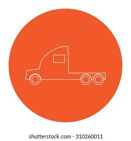 Truck Without Trailer Flat Outline White Stock Vector (Royalty Free) 310260011 | Shutterstock